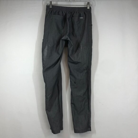 FIGS - WOMEN'S XS - GRAY POLYESTER BLEND SCRUB CARGO PANTS - Picture 2 of 4
